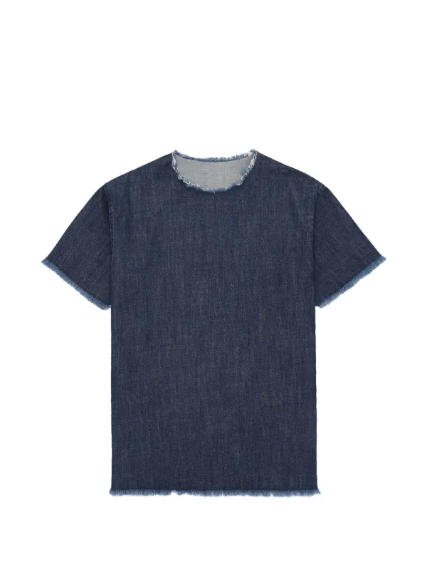 Fortela Fringed-detail T-shirt Mini Dress in Blue