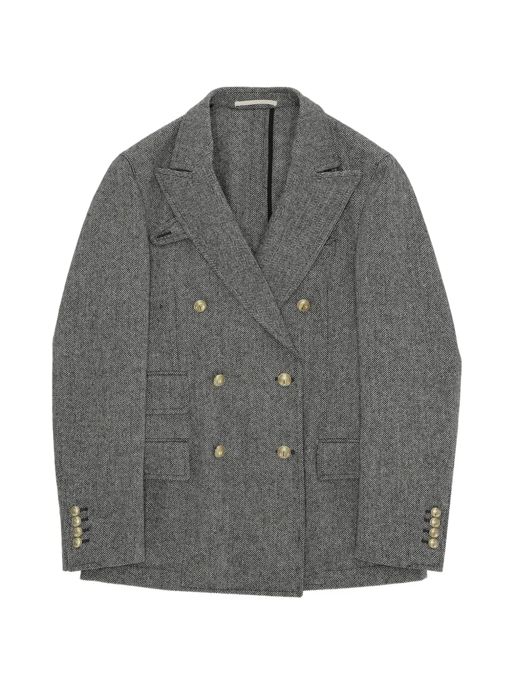 Fortela Travel herringbone double-breasted blazer - Grigio