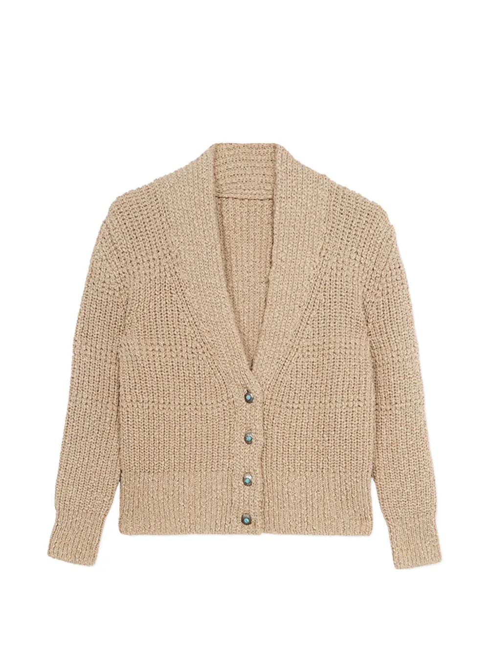 Fortela open knit turquoise button cardigan - Toni neutri