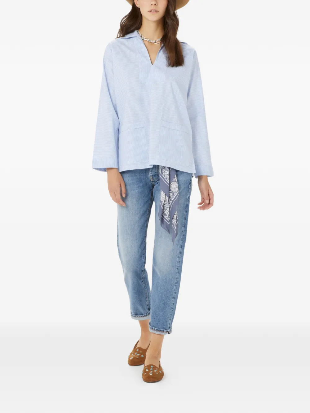  Fortela Striped Pocket Shirt - Blue 