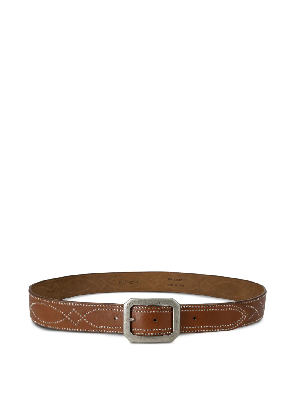 Fortela studded leather belt - Marrone