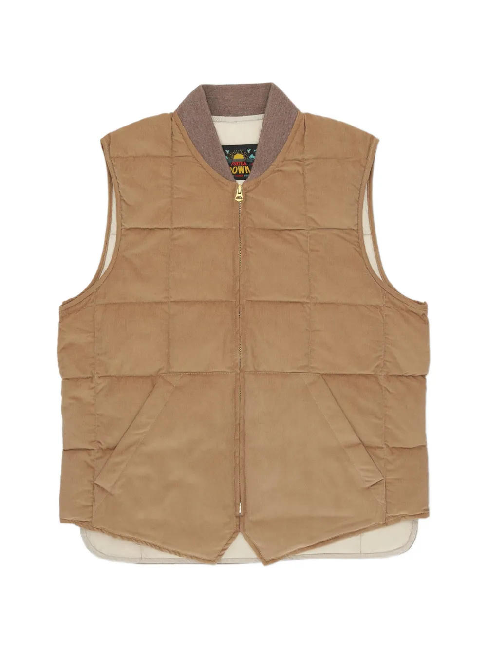 Fortela Vest corduroy zip-up gilet - Nude
