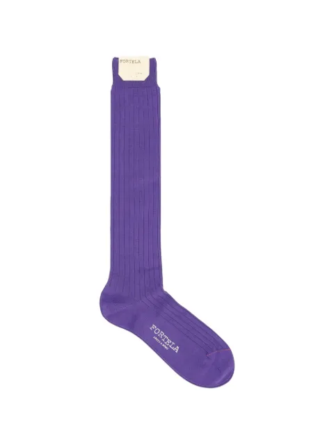 Fortela Lisle ribbed knee-high socks