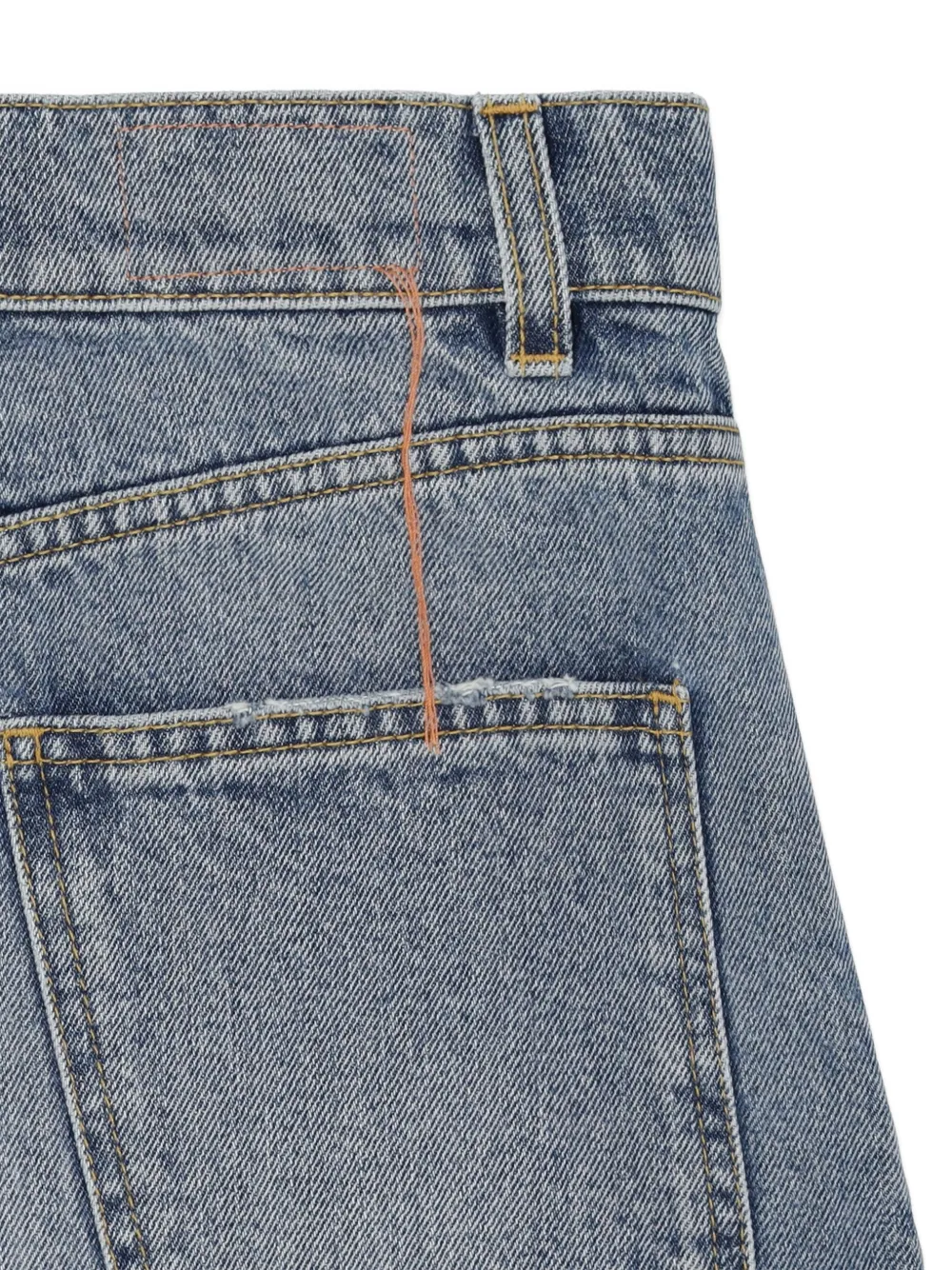 Fortela Frayed-hem Mini Denim Skirt in Blue, view 4