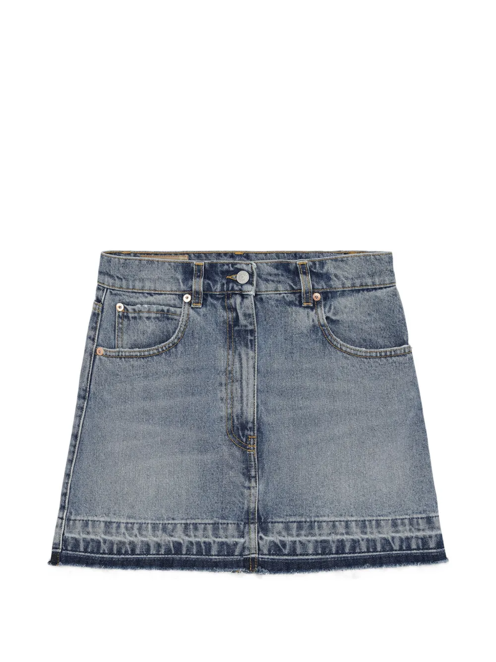 Fortela frayed-hem mini denim skirt - Blu