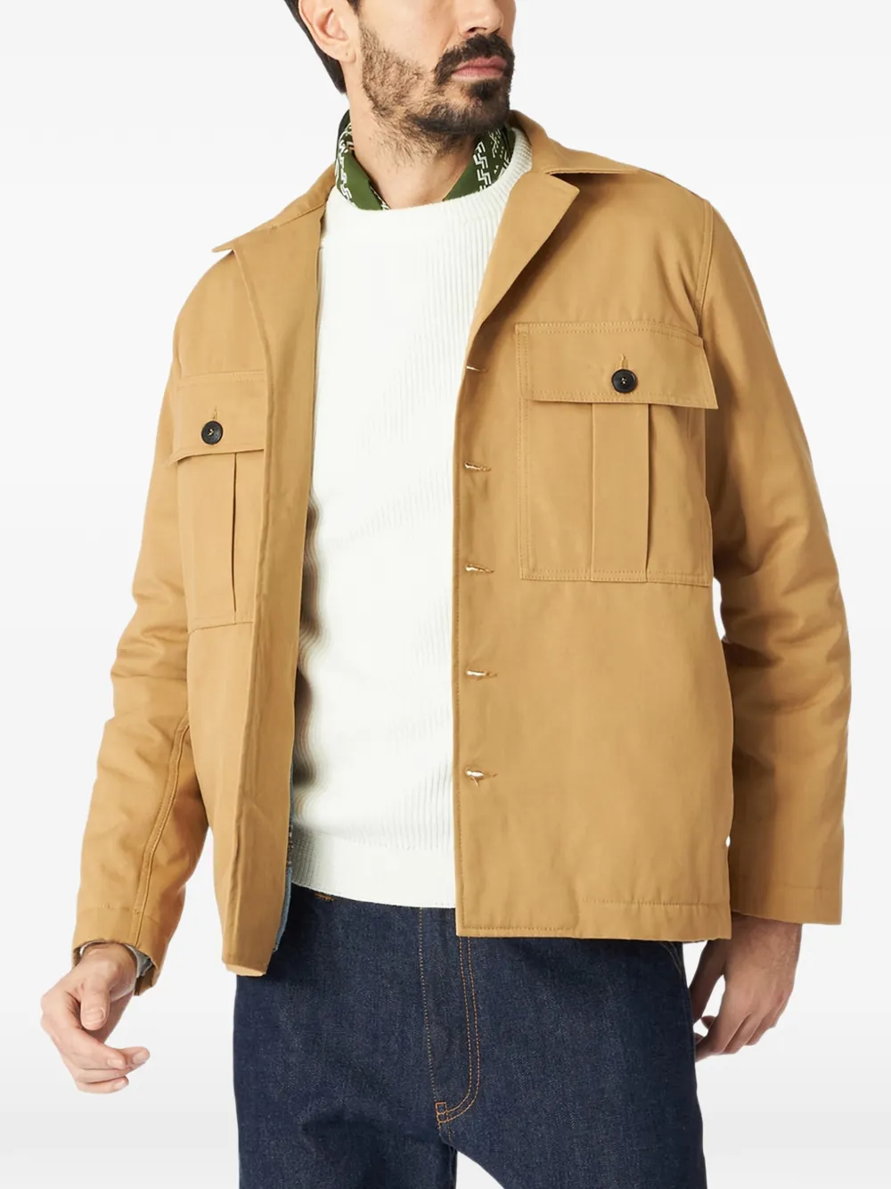 Fortela patch pocket cotton overshirt - Toni neutri