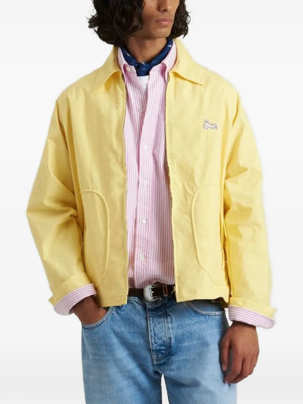  Fortela Patch Pocket Bomber Jacket - Yellow 