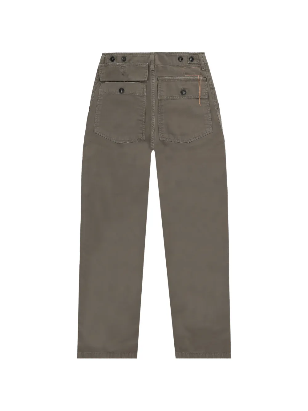 Fortela Jerry Button Cotton Straight Trousers in Grey, view 2