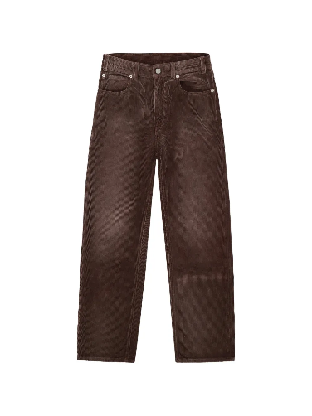 Fortela corduroy texture high-waisted trousers - Marrone