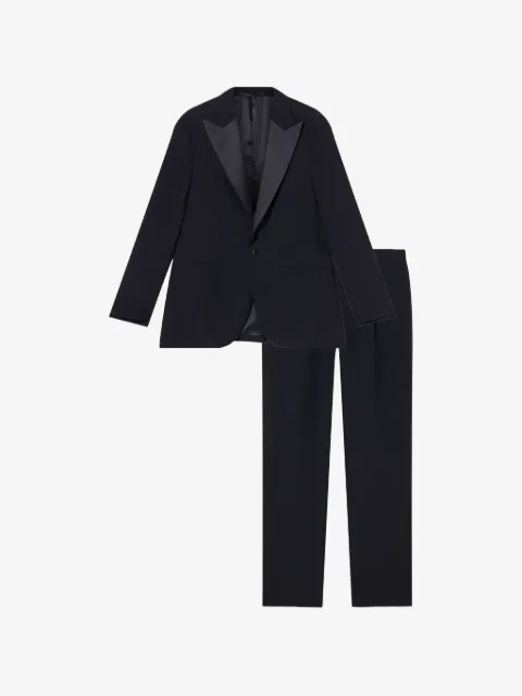Fortela single-breasted satin-trim suit