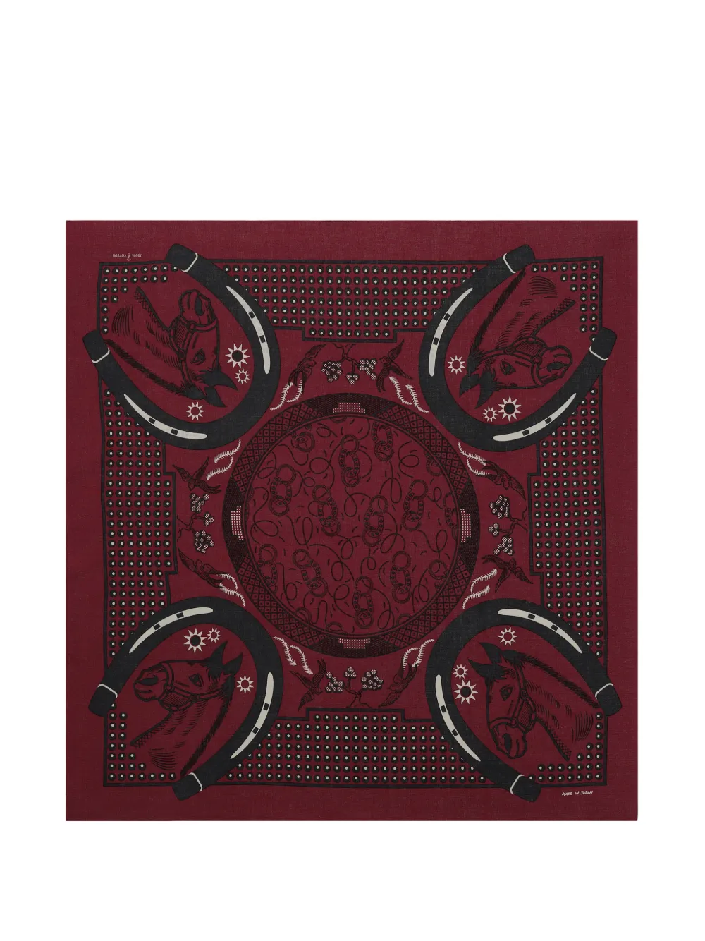 Fortela horse-motif scarf - Rosso