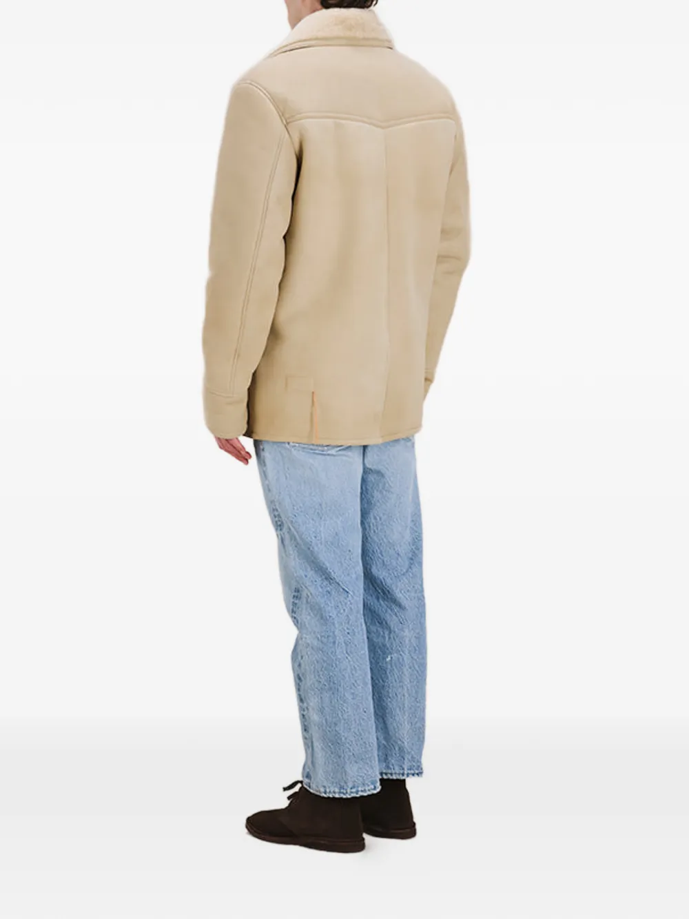  Fortela New Lemans Double-breasted Shearling Jacket - Neutrals 