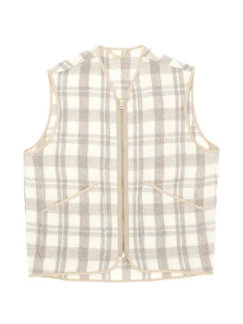 Fortela check-pattern zip-up gilet