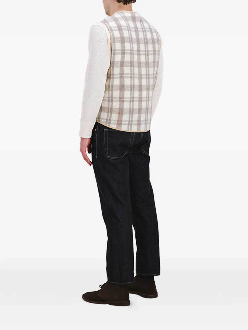  Fortela Check-pattern Zip-up Gilet - Neutrals 