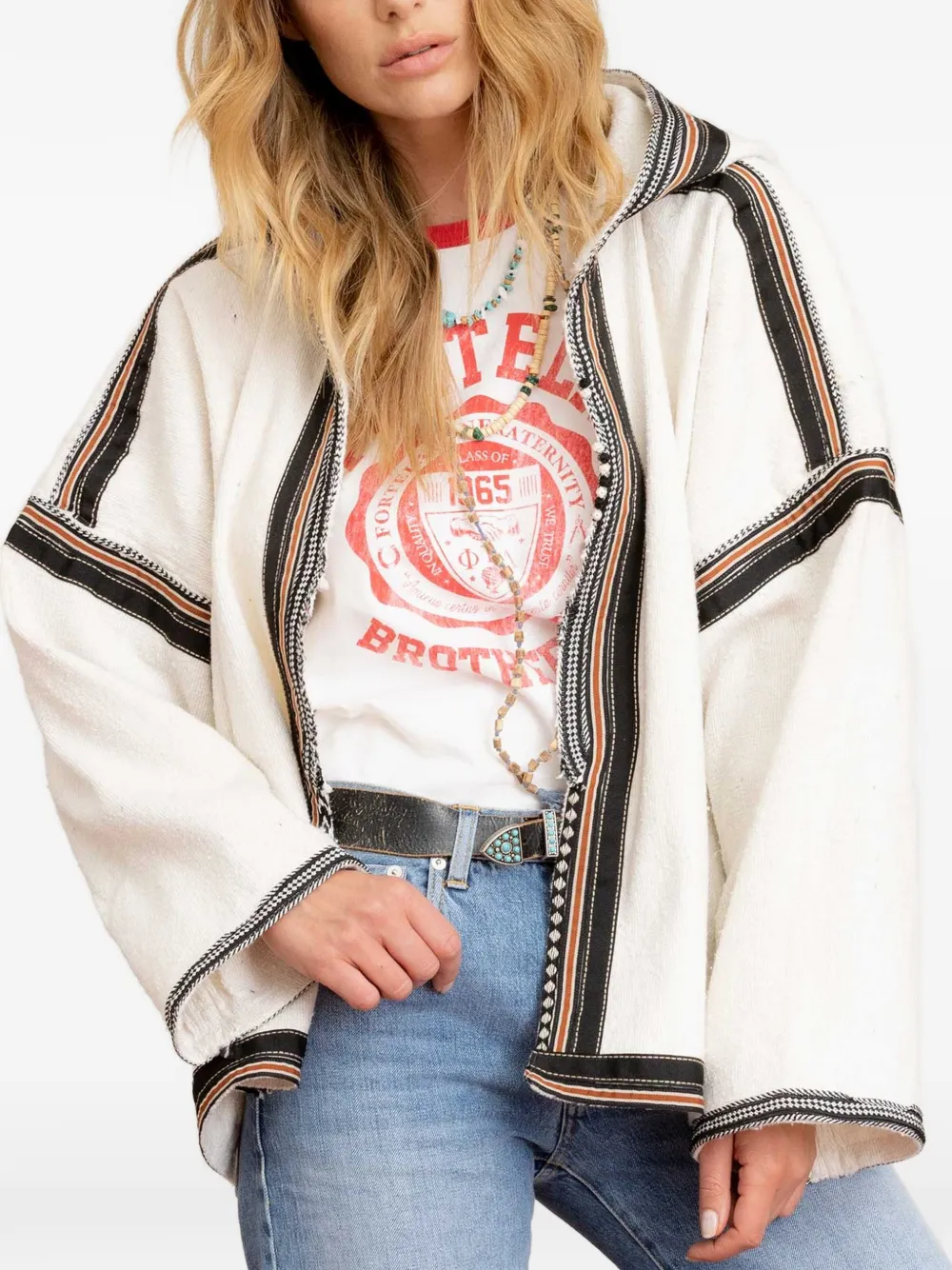  Fortela Karen Hooded Oversized Jacket - White 