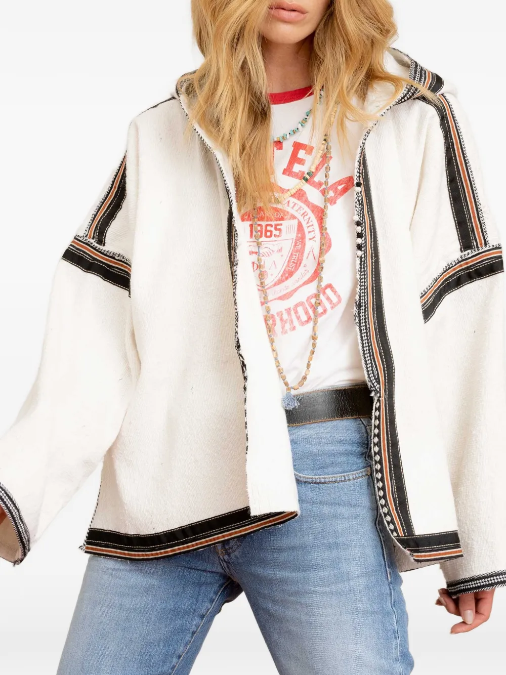  Fortela Karen Hooded Oversized Jacket - White 