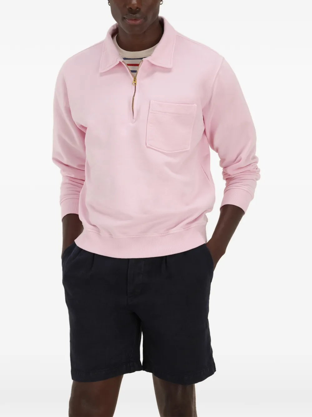 Fortela Yale sweater met halve rits Roze