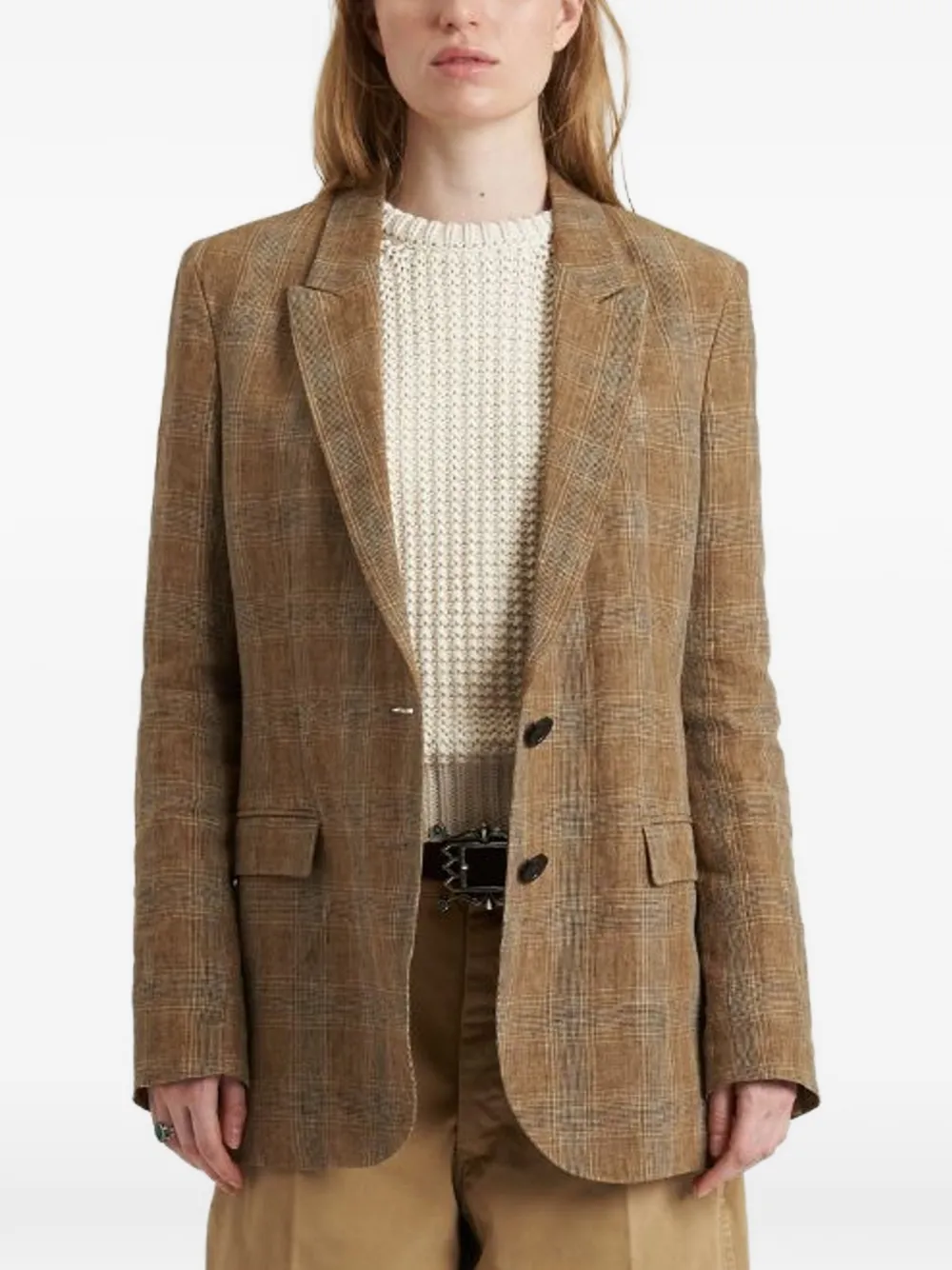  Fortela Bella Checked Blazer - Brown 