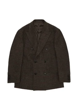 Saint Laurent チェック ダブルジャケット | ブラウン | FARFETCH JP