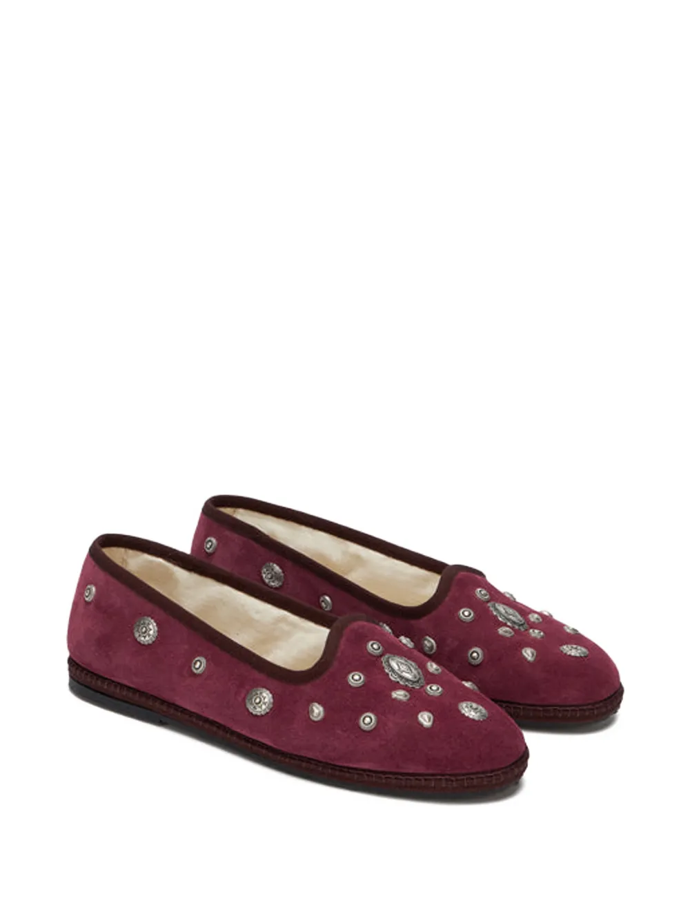Fortela Frutate Friulane suède loafers met studs Rood