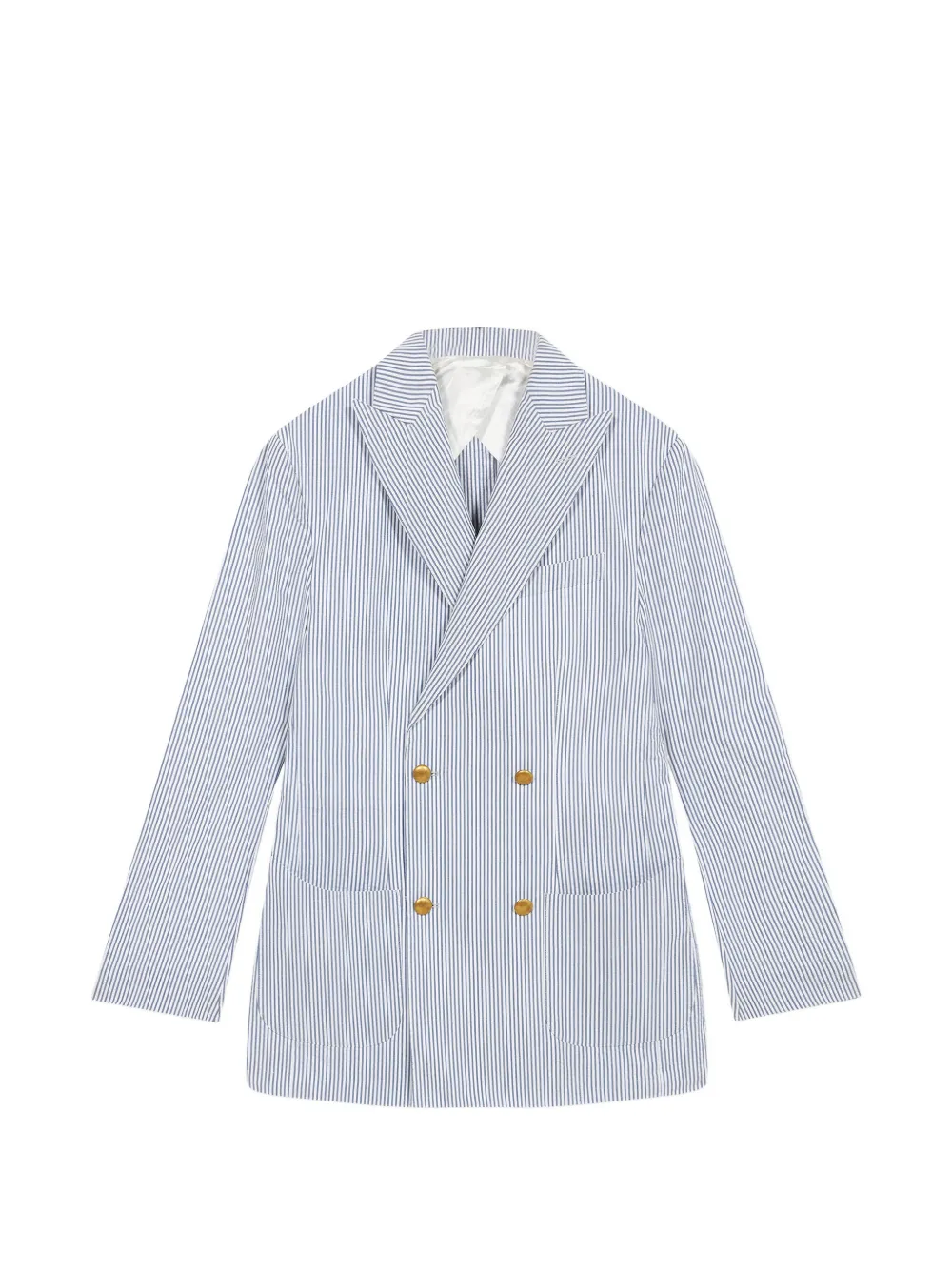 Fortela Oscar seersucker double-breasted blazer - Blu