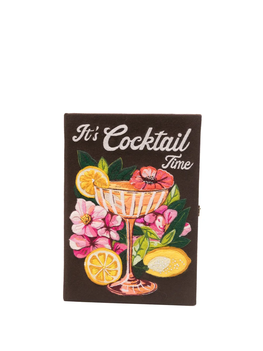 Olympia Le-Tan embroidered book clutch bag - Marrone