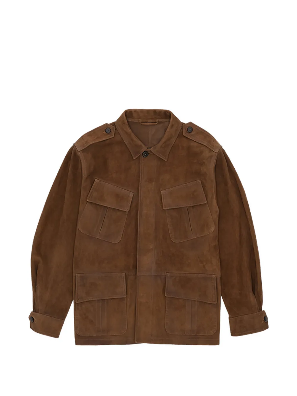 Fortela four pocket calf suede jacket - Marrone