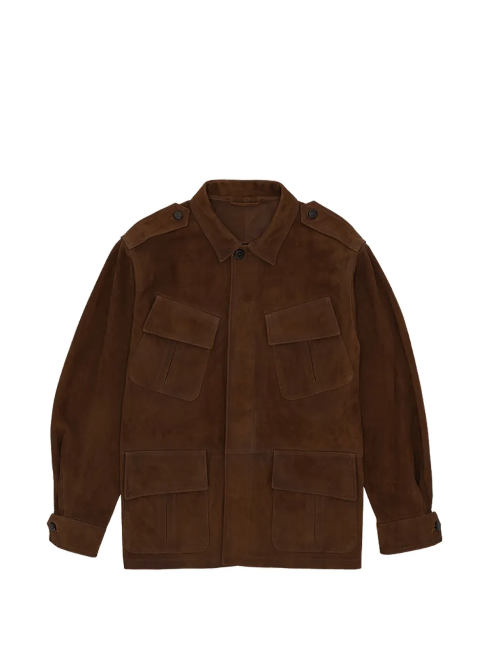 Fortela four pocket calf suede jacket - Marrone