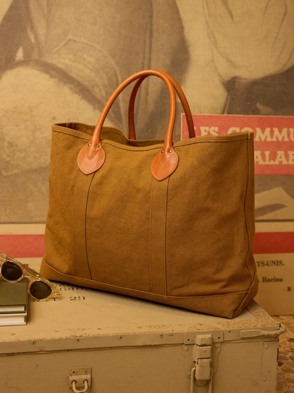  Fortela Reinforced Stitching Handle Tote Bag - Brown 
