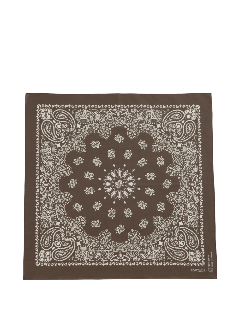Fortela Japanese paisley-pattern bandana - Marrone