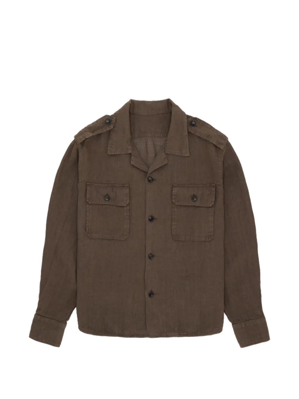 Fortela epaulettes military shirt - Marrone