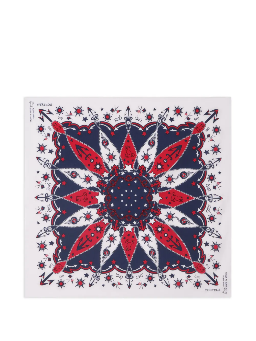 Fortela anchor star pattern bandana - Bianco