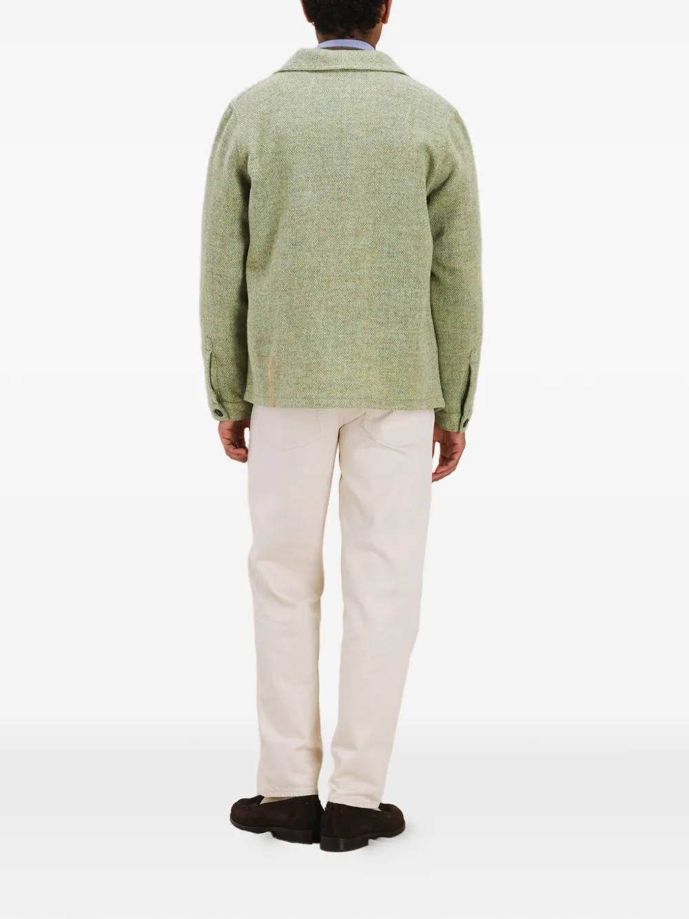  Fortela Scotland Herringbone Patch-pocket Jacket - Green 