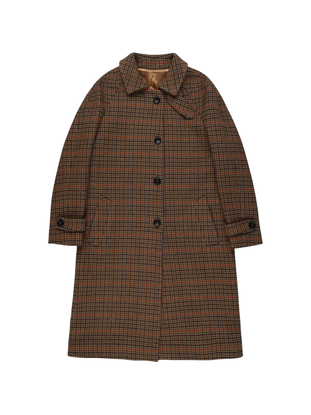 Fortela check-pattern single-breasted coat - Brown
