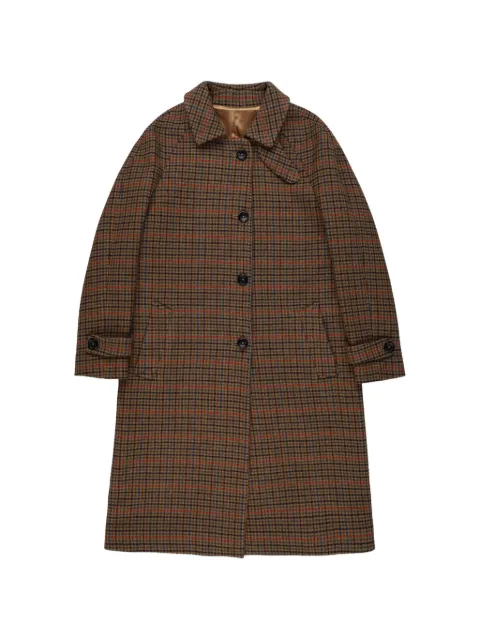 Fortela check-pattern single-breasted coat