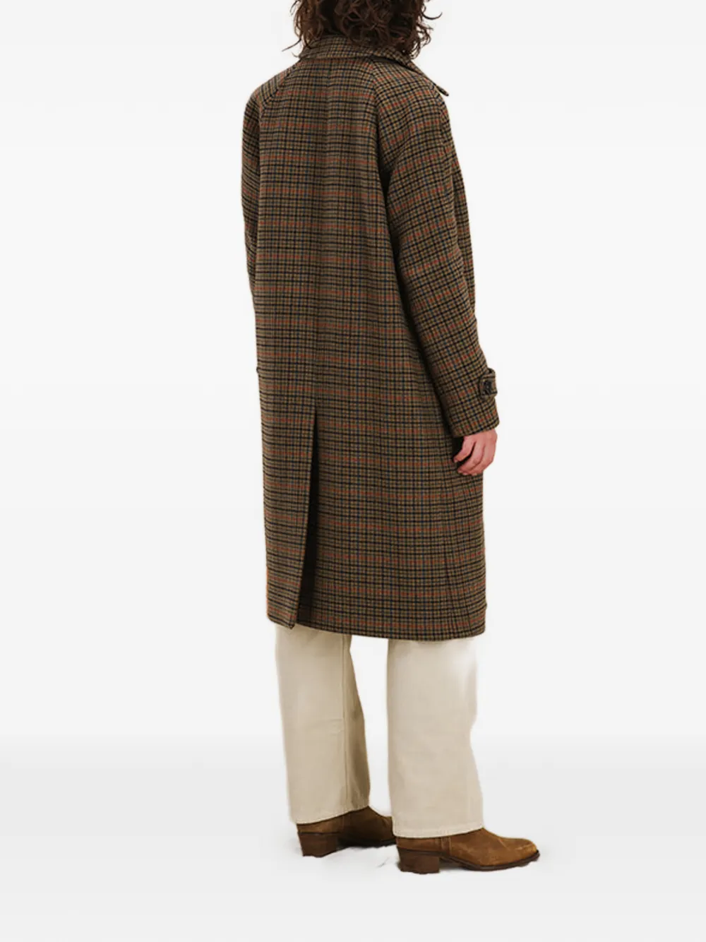  Fortela Check-pattern Single-breasted Coat - Brown 