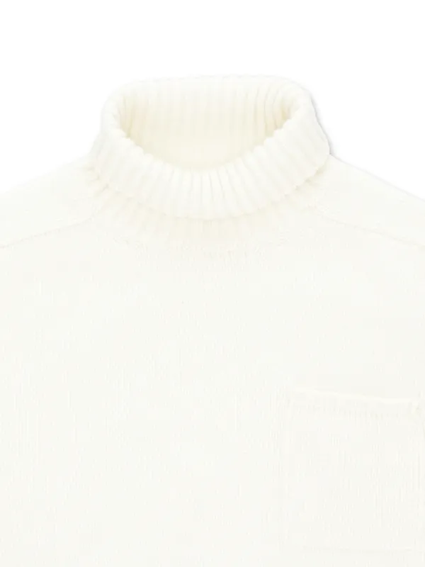 Fortela Mallory Pocket Ribbed Turtleneck Sweater | Neutrals