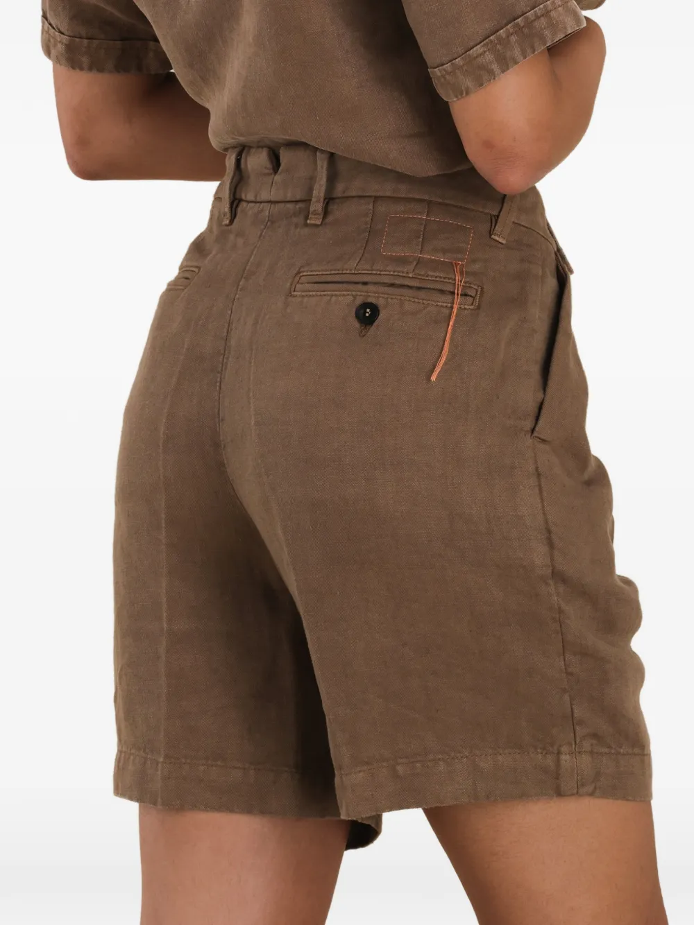 Fortela Shorts met knoopsluiting en zijzak Bruin
