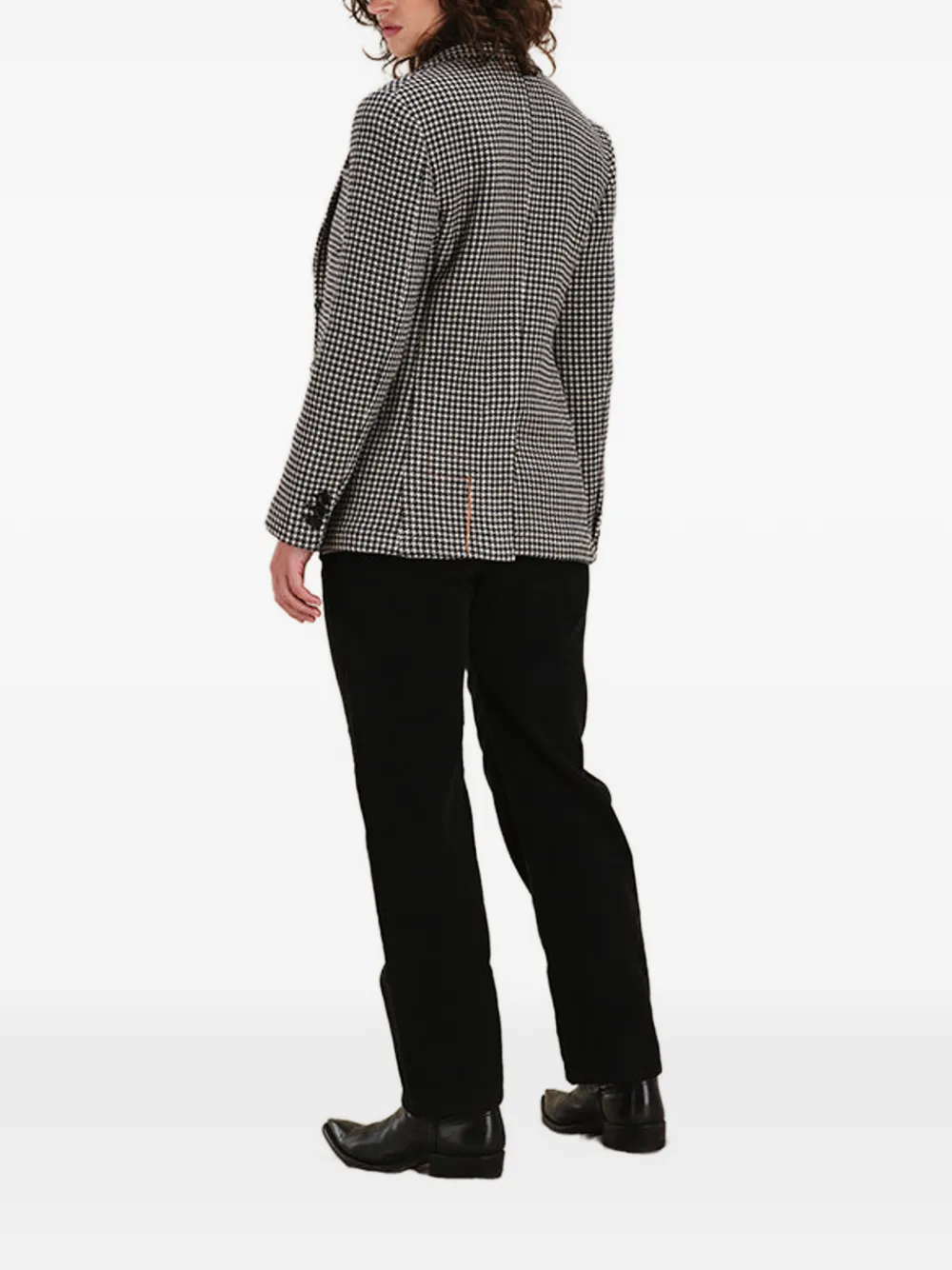 Benjamin Houndstooth-Pattern Single-Breasted Blazer