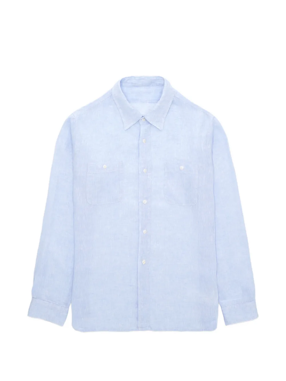 Fortela Work patch-pockets linen shirt - Blu
