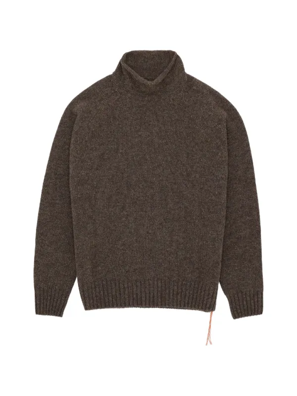 Fortela Roll Neck Stitch Sweater in Brown
