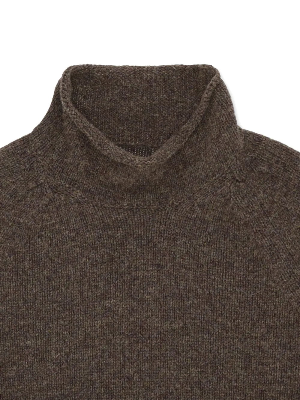 Fortela Roll Neck Stitch Sweater in Brown, view 5