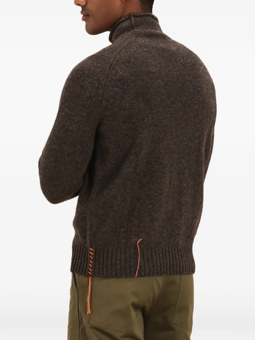 Fortela Roll Neck Stitch Sweater in Brown, view 4