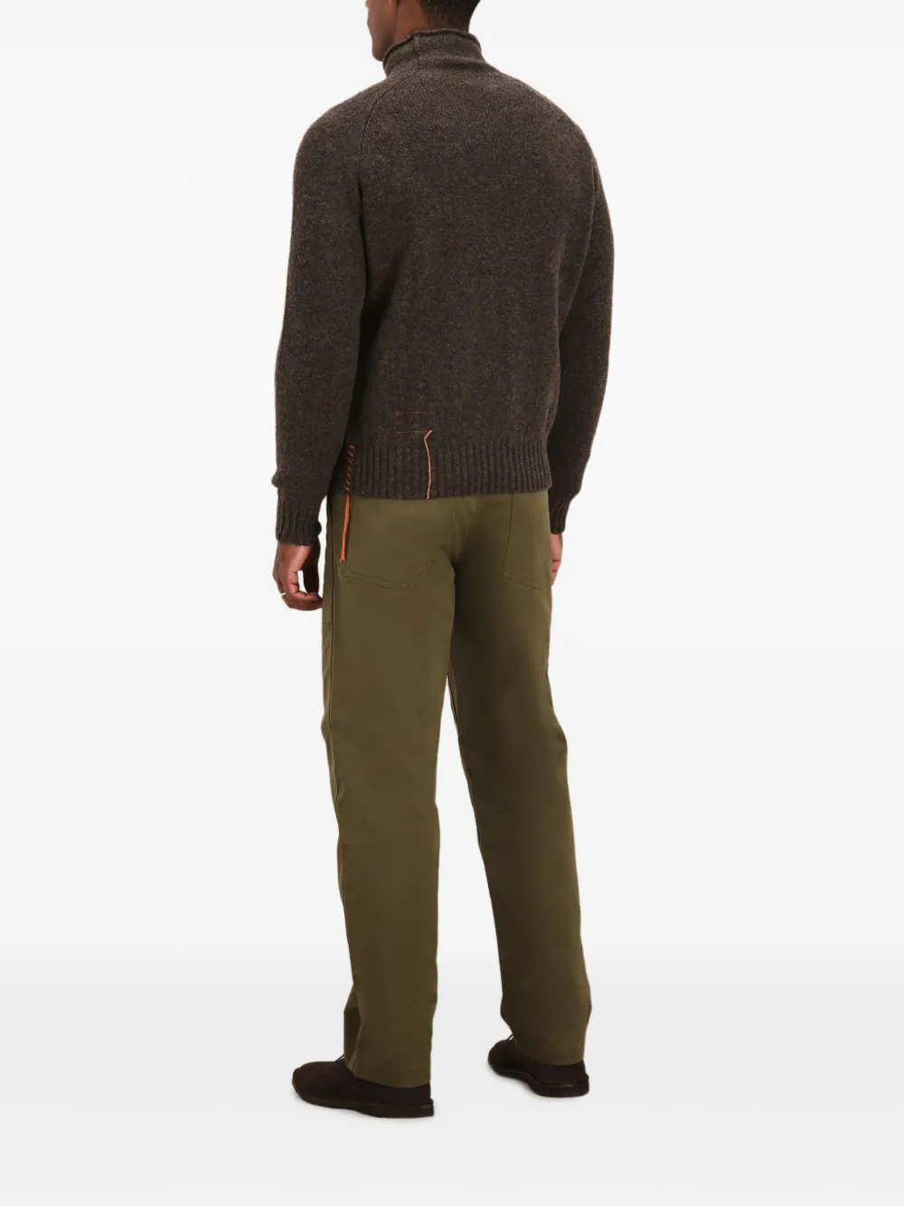 Fortela Roll Neck Stitch Sweater in Brown, view 3