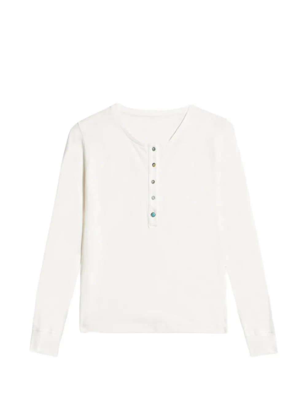 Fortela Coralie button long sleeve T-shirt - Bianco