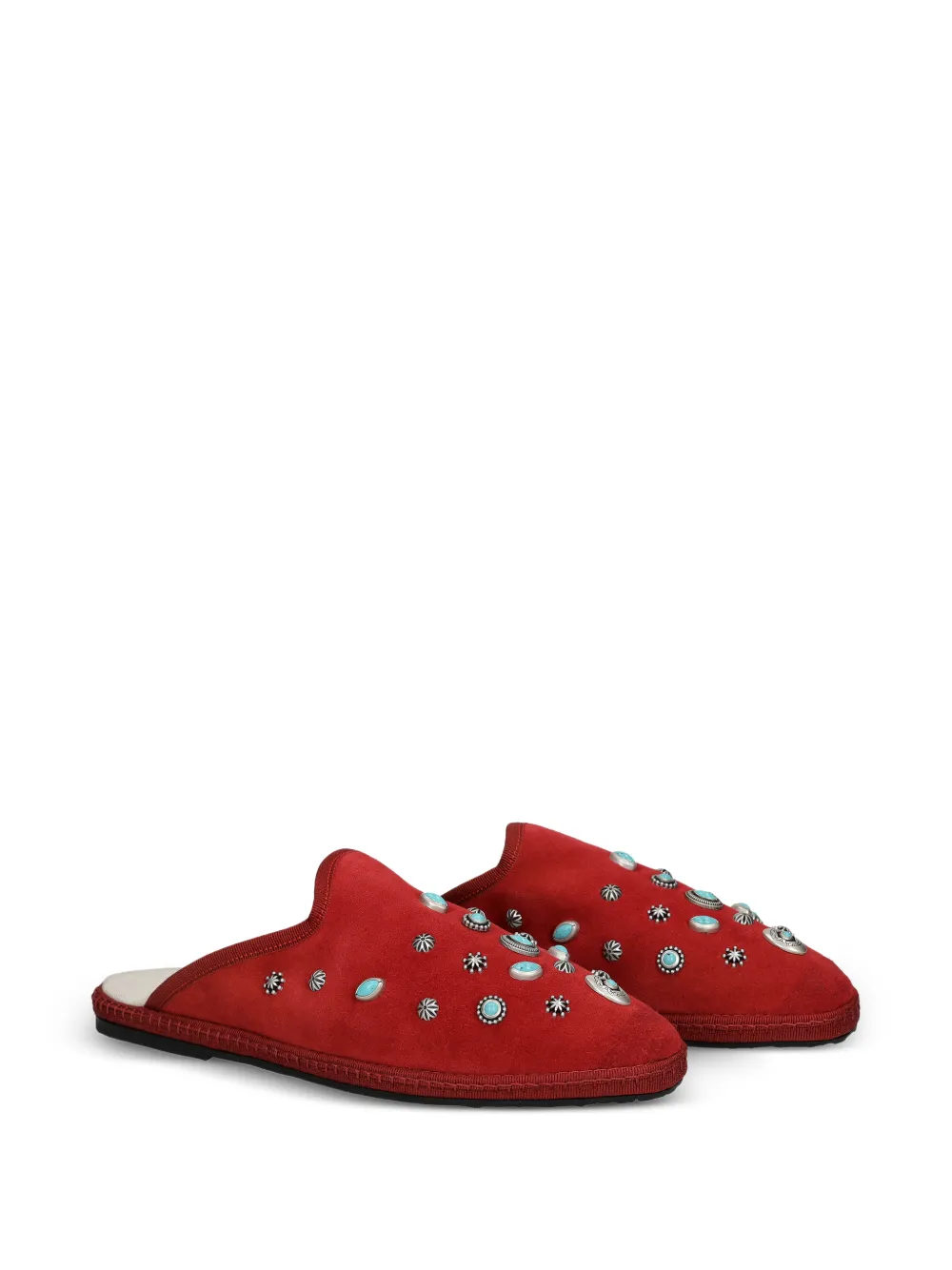 Fortela Friulan suède verfraaide slippers Rood