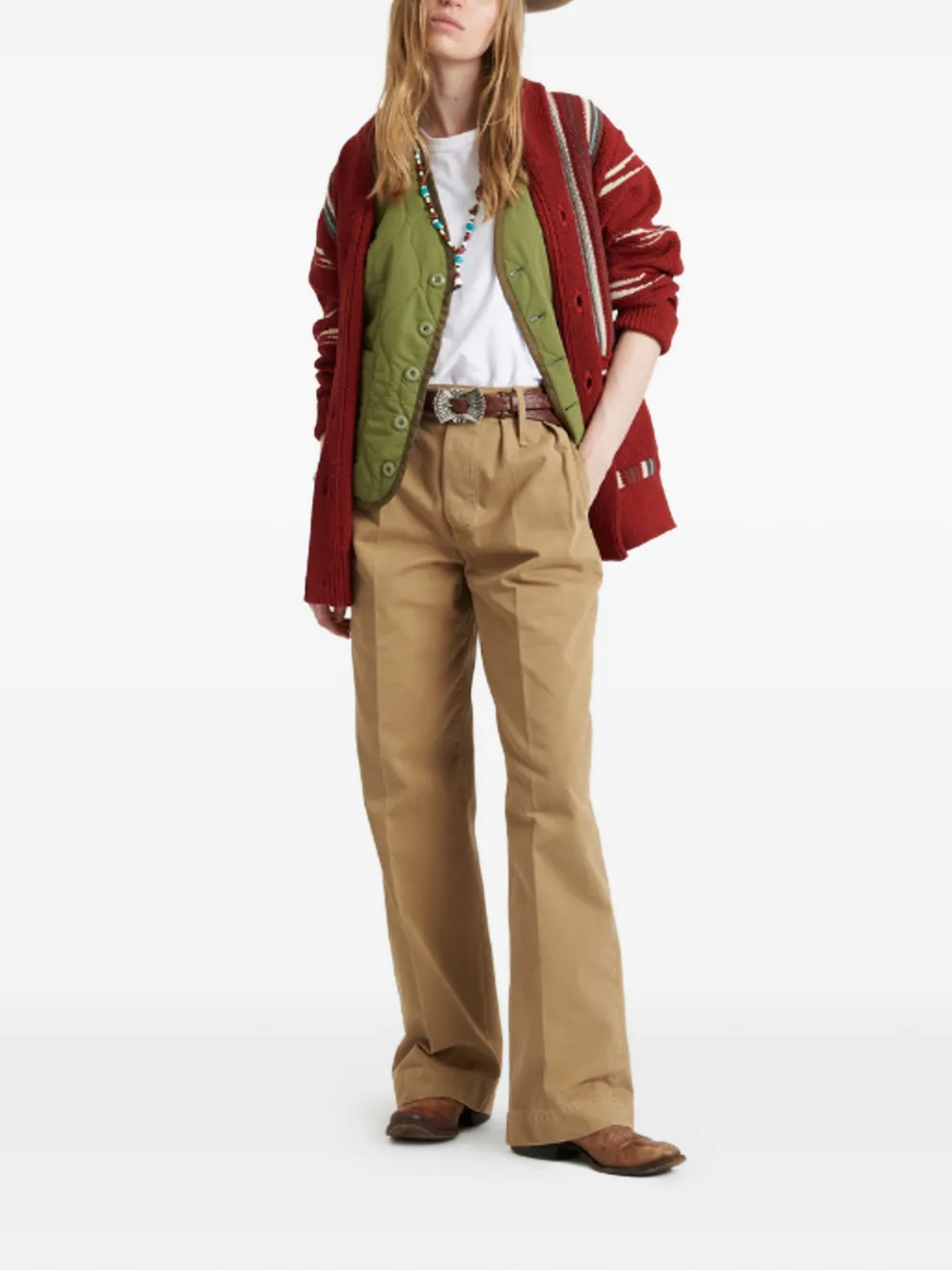  Fortela Red Geometric Cardigan 