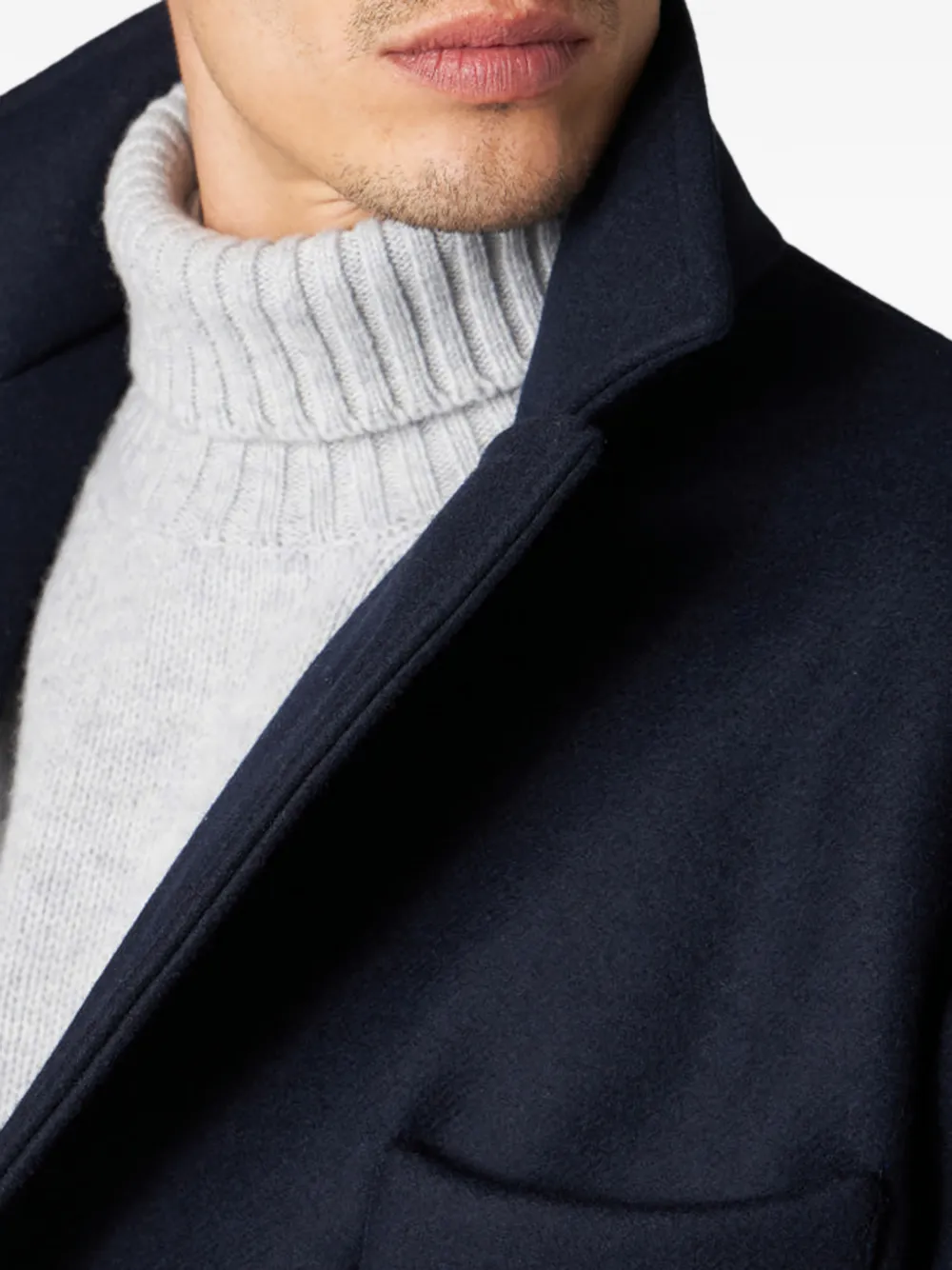 Fortela Serwilliam jas met dubbele rij knopen en klepzak Blauw