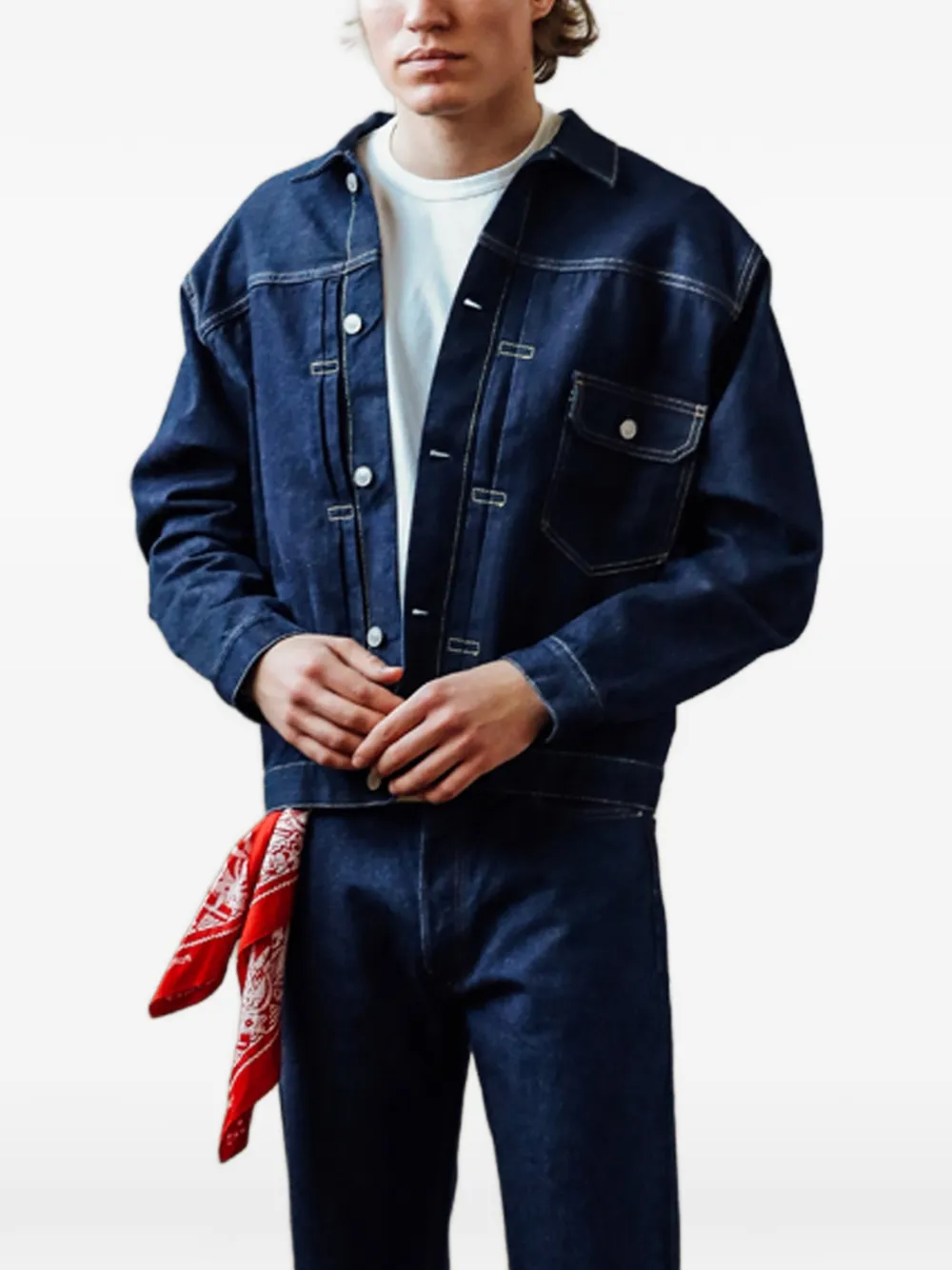 Fortela Type Pocket Denim Jacket in Blue, view 4