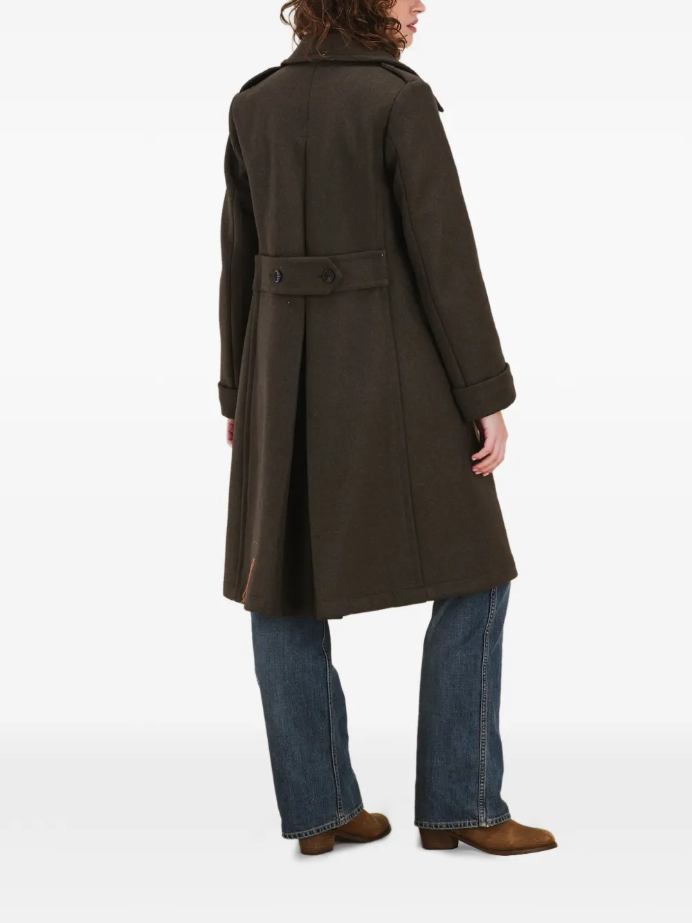  Fortela Balbo Double-breasted Flap Coat - Green 